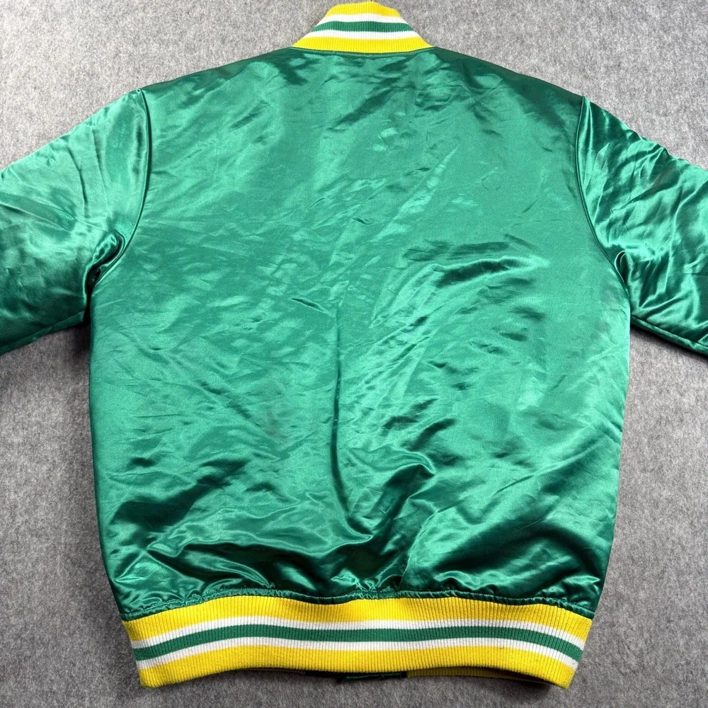 Mitchell & Ness Mens Jacket L Green Satin‎ Varsity NBA Seattle Supersonics